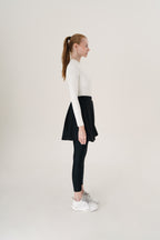 Black Snap-Button Wrap Skirt