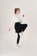 Black Snap-Button Wrap Skirt
