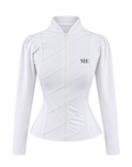 White Zip-Front Tennis Top
