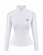 White Zip-Front Tennis Top