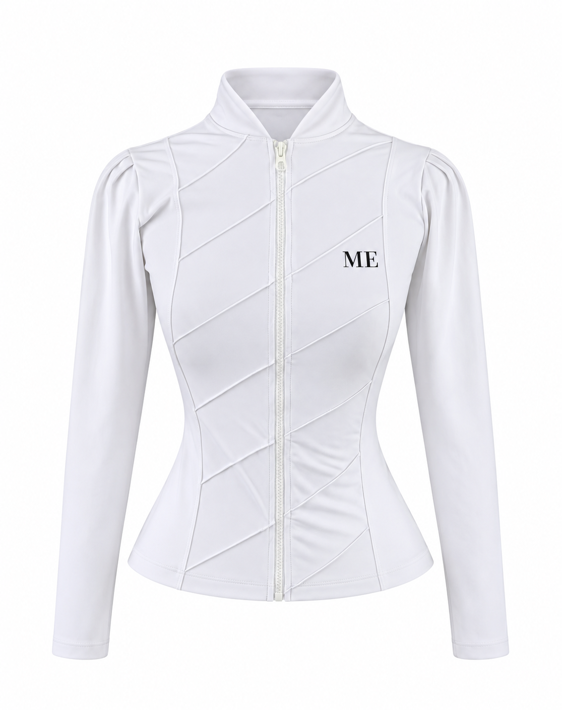 White Zip-Front Tennis Top