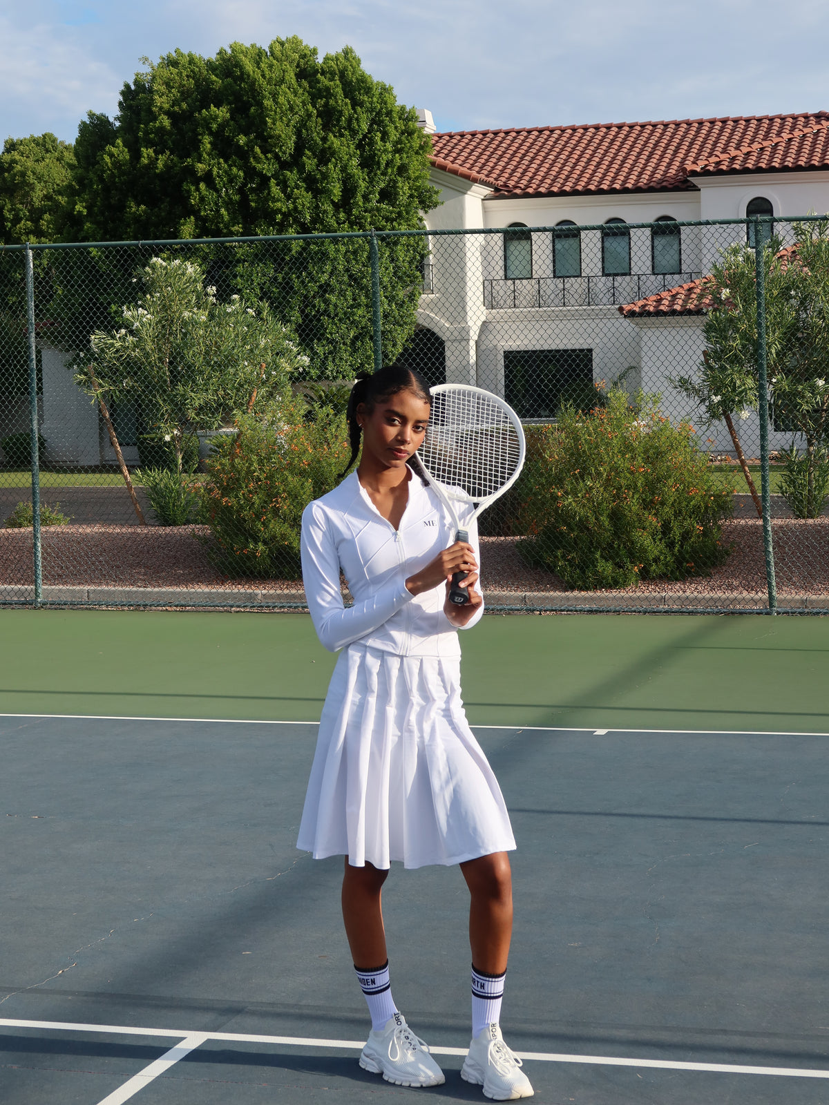 White Midi Tennis Skirt