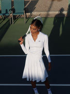 White Zip-Front Tennis Top