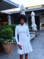 White Zip-Front Tennis Top