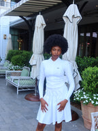 White Zip-Front Tennis Top
