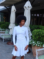 White Zip-Front Tennis Top