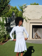 White Zip-Front Tennis Top