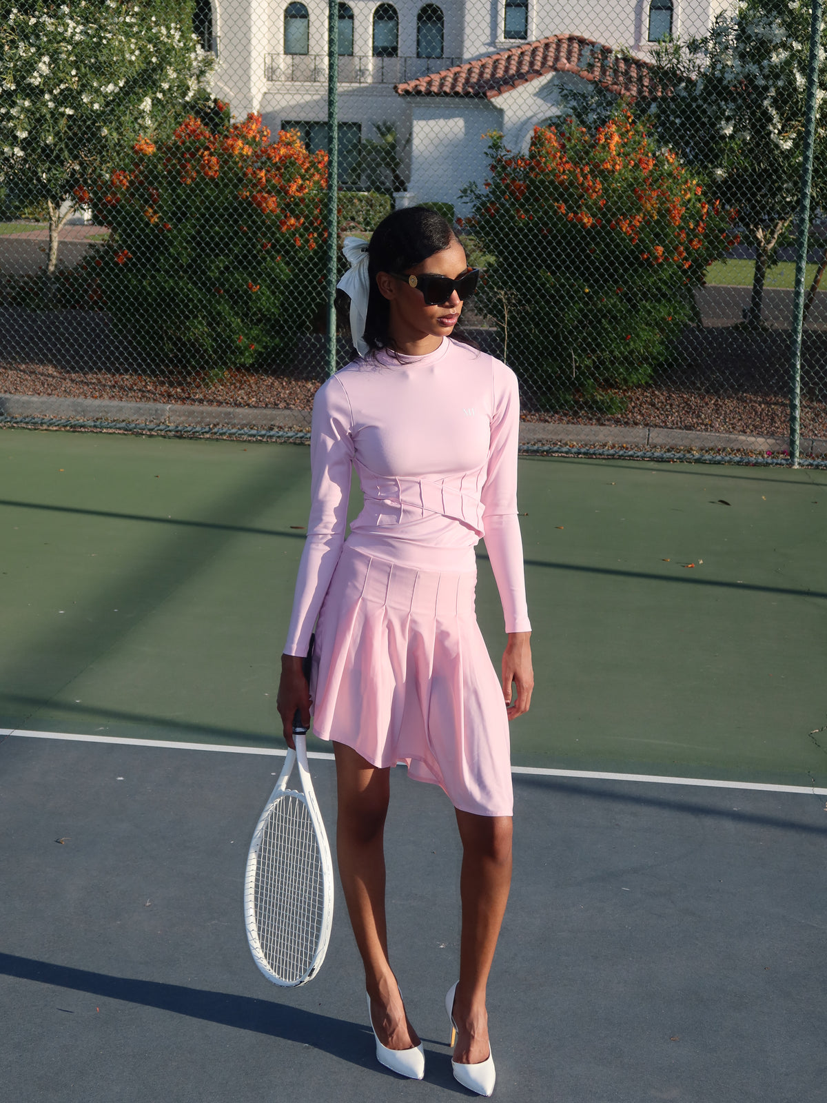 Pink Asymmetrical Skirt