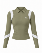 Olive Quarter-Zip Top